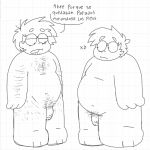 2boys alejo_torres argentinian_male brothers chubby chubby_male dad_bod fat_male gaspar_torres hairy hairy_arms hairy_chest hairy_legs hairy_male looking_at_another looking_at_another's_penis male male_only middle_aged_male monochrome nude nude_male obese obese_male oc original original_character original_characters penis penis_down plump spanish_text standing text una_familia_50_promedio xd