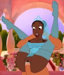  black_hair blue_dress blush breeding cum_in_pussy dark-skinned_female dark_skin legs_apart legs_held_open legs_spread legs_up princess princess_tiana tiana_(the_princess_and_the_frog) vaginal_penetration vaginal_sex veil wedding_dress wedding_veil 