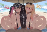  1boy 2_girls ai_generated areolae_visible_through_bikini bare_thighs big_ass big_ass big_penis black_eyes black_hair blonde_hair blush dark-skinned_male dark_skin erect_nipples eroticknight fat_ass gigantic_ass gigantic_breasts gyaru huge_areolae huge_breasts huge_cock huge_thighs interracial kitagawa_marin light-skinned_female light_skin long_hair massive_ass massive_breasts multicolored_hair nude nude_male oiled_body oiled_skin penis pink_eyes sling_bikini slingshot_swimsuit sono_bisque_doll_wa_koi_wo_suru squatting sugaya_nowa sunglasses sunglasses_on_head sweat sweatdrop thick_body thick_female thick_thighs thighs twin_tails veiny_penis voluptuous voluptuous_female 