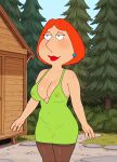  big_breasts dress erect_nipples_under_clothes family_guy lois_griffin no_bra pantyhose thighs 
