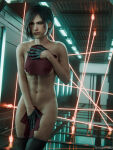  1girl 1girl 1girl 1girls 3d abs ada_wong ada_wong_(adriana) annoyed annoyed_expression artist_name biohazard biohazard_4 black_gloves black_hair brown_eyes capcom covering_breasts covering_crotch covering_privates detailed_background eyeliner female_only functionally_nude functionally_nude_female gloves laser lasers leather_gloves light-skinned_female light_skin lipstick makeup mascara navel resident_evil resident_evil_4 resident_evil_4_(remake) resident_evil_4_remake ripped_clothing separate_ways short_hair small_breasts thick_thighs thigh_high_boots toned_stomach torn_clothes twitter video_game_character video_game_franchise video_games watermark waywardsfm 
