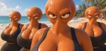 anthro beach orange_skin outside
