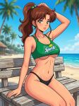 1girl adult_swim alluring athletic_female beach bikini bishoujo_senshi_sailor_moon bishoujo_senshi_sailor_moon_r bishoujo_senshi_sailor_moon_r_the_movie bishoujo_senshi_sailor_moon_s bishoujo_senshi_sailor_moon_s_the_movie bishoujo_senshi_sailor_moon_supers bishoujo_senshi_sailor_moon_supers_the_movie brown_hair cleavage dario fit_female green_eyes makoto_kino medium_breasts ocean pin_up posing sprite_(company) toei_animation toonami under_boob viz_media