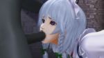 3d @oz animated animated_gif blue_eyes censored fellatio gif irrumatio izayoi_sakuya maid monster monster_sex oral touhou