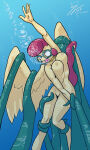 1girl anthro asphyxiation big_breasts breasts bubble commission drowning female friendship_is_magic g4 glasses hasbro imminent_death jewelry milf my_little_pony necklace nipples nude nudity peril posey_shy posey_shy_(mlp) pulling questionable semi-grimdark solo solo_female tentacle terrified threewontoo underwater underwater_peril