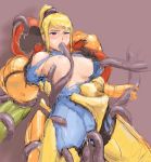  1girl armor ass bdsm blonde_hair blue_eyes bodysuit bondage bound breasts cum double_penetration facial female long_hair metroid monster nintendo nipples nude oral penetration ponytail pussy rape restrained samus_aran sex spandex suck sweat tearing_clothes tentacle tentacles torn_clothes vaginal varia_suit zero_suit 