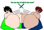 2boys 2femboys armwear ass ass_to_ass balls balls_rest big_ass big_testicles black_hair black_sclera blue_eyes blush bulge bulge_under_clothes eyepatch fat_ass femboy flower_in_hair gabriel_(gabriel1862174) gacha_life glasses grey_eyes grey_hair huge_ass legwear levy53king levy_femboy_(levy53king) levy_tesla_(levy53king) male_only scar_across_eye simple_background stockings white_skin wide_hips yaoi