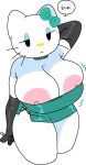  1girls anthro areola areola_slip arms_behind_head bare_shoulders bead_necklace big_breasts black_eyes bow breasts cassettedream cat_girl choker cigarette cleavage closed_mouth clothing cropped_legs curvaceous curvaceous_female curvaceous_figure curvy curvy_female digital_media_(artwork) dream-cassette dress elbow_gloves english_text expressionless eyeshadow felid feline felis female female_only furry furry_female gloves hair_bow half-closed_eyes hello_kitty hello_kitty_(character) holding_cigarette hoshime hourglass_figure huge_breasts jewelry kitty_white looking_at_viewer makeup microdress necklace nipple_slip nipples pearl_necklace sanrio short_dress side_slit solo solo_female spoken_ellipsis standing strapless strapless_dress talking talking_to_another text thick_thighs transparent_background voluptuous voluptuous_female whiskers white_fur wide_hips 