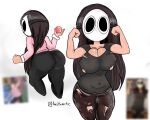  1girl 1girls ass big_ass breasts brown_hair clothing colored fat_ass hispanic_youtuber huge_ass kasthiarrtic long_hair mask masked masked_female neckline nipple_bulge real_person reference_image simple_background sketch torn_clothes torn_pants white_skin xiaro xiaro_(irl) youtube_hispanic youtuber 