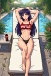  1girl adult_swim alluring bikini bishoujo_senshi_sailor_moon bishoujo_senshi_sailor_moon_r bishoujo_senshi_sailor_moon_r_the_movie bishoujo_senshi_sailor_moon_s bishoujo_senshi_sailor_moon_s_the_movie bishoujo_senshi_sailor_moon_supers bishoujo_senshi_sailor_moon_supers_the_movie black_hair cleavage coca-cola dario medium_breasts ocean pin_up purple_eyes rei_hino swimming_pool toei_animation toonami under_boob viz_media 
