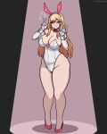  1girl big_breasts blonde_hair bubble_butt bunny_costume bunny_ears bunny_suit bunnysuit cleavage fishnet fishnets horny inviting_to_sex kitagawa_marin looking_at_viewer marin_kitagawa my_dress-up_darling pose red_eyes saltdrawyou sono_bisque_doll_wa_koi_wo_suru standing teasing thick_thighs 