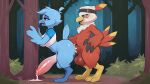  3_fingers 3_toes absurd_res ai_generated anal anal_penetration anthro anthro_on_anthro anthro_penetrated anthro_penetrating anthro_penetrating_anthro ass avian bandai_namco belt big_penis big_tail biped black_claws blue_body blue_eyes bodily_fluids breasts claws clothing cum cum_in_ass cum_inside cum_on_body cum_on_butt cum_on_ground cum_on_penis digimon digimon_(species) duo emanata eyebrows eyelashes feathered_tail feathers feet finger_claws fingers forest genital_fluids genitals half-closed_eyes hawkmon high_res huge_penis intersex intersex/male intersex_penetrated looking_at_another looking_at_partner male male_penetrating male_penetrating_intersex maleherm maleherm/male meme motion_lines narrowed_eyes open_mouth open_smile outside_sex paws penetration penile penile_penetration penis penis_in_ass plant red_body saliva sex shirt smile smiling_at_another smiling_at_partner standing standing_sex t-shirt tail toes tongue tongue_out topwear tree tweetfur twitter vein veiny_penis white_body winged_arms wings yiff_ai_(director) 