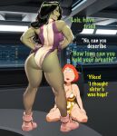  ass big_breasts breasts edit evening_gown family_guy gloves green_hair green_skin leotard lois_griffin marvel_comics muscular_female on_knees red_hair she-hulk sneakers yuri 