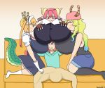 1futa 3_girls big_breasts big_penis bulge clothing color dickgirl futanari futanari_with_female gigantic_breasts handjob huge_balls huge_breasts huge_cock ilulu_(dragon_maid) imminent_sex kobayashi-san_chi_no_maidragon kobayashi_(dragon_maid) large_penis larger_female miss_kobayashi's_dragon_maid pants pants_bulge penis_under_clothes quetzalcoatl_(dragon_maid) small_but_hung smaller_futanari tohru_(dragon_maid) touhoufan voluptuous