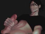 black_clothing black_hair erect_penis fapping male male_only masturbation my_hero_academia penis shouta_aizawa