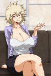 blonde_hair huge_breasts milf mitsuki_bakugo my_hero_academia sitting