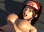 3d animated animated_gif big_breasts bouncing_breasts breasts brown_hair fatal_fury gif king_of_fighters large_breasts long_hair nude open_mouth ponytail shiranui_mai snk uncensored