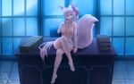 16:10_aspect_ratio 1girl 1girl 1girl animal_ear_fluff animal_ears ass big_breasts breasts completely_nude crossed_legs desk fate/grand_order fate_(series) fluffy_tail fox_tail high_resolution indoors kitsune kitsunemimi koyanskaya large_ass light-skinned light-skinned_female long_hair looking_at_viewer megane nipples nude on_desk paid_reward pink_hair pink_nipples short_hair sitting sitting_on_desk tail tamamo_no_mae_(fate) thanabis very_high_resolution