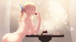  16:9_aspect_ratio 1girl 1girl 1girl ass backlighting big_breasts blonde blue_eyes blurry bokeh boku_wa_tomodachi_ga_sukunai breast_rest breasts butterfly_hair_ornament cait cake depth_of_field eating food fruit hair_between_eyes hair_ornament high_resolution in_profile kashiwazaki_sena large_filesize leaning_forward long_hair looking_at_viewer nude paid_reward patreon_reward ponytail sidelocks strawberry tied_hair very_high_resolution 