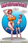 boner breasts mother_and_son smudge swimsuit