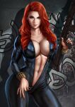  1girl 1girl 1girl avengers big_breasts black_widow breasts comic_book_character dandon_fuga female_focus female_only green_eyes gun high_res high_resolution hourglass_figure long_hair marvel marvel_comics mature mature_female natasha_romanoff patreon patreon_paid patreon_reward red_hair rifle s.h.i.e.l.d. solo_female solo_focus superheroine tagme toned_female 