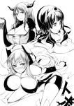  breasts cleavage dragon_quest dragon_quest_iii heroine_(dq3) maou_(maoyuu) maoyuu_maou_yuusha monochrome sketch topo_bevitore 