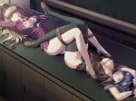 2girls bdsm blonde_hair blue_hair blush bondage bound bra bra_pull breasts brown_hair censored closed_eyes dildo double_dildo forced forced_yuri hair kazuki_mina_(yuumei) lingerie long_hair mitsuya_(iron) multiple_girls nipples rope short_hair source_request stockings thighhighs torn_clothes underwear yasuda_ikumi_(yuumei) yuri yuumei_sakai_wo_koto_ni_suru