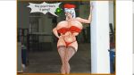 big_breasts blue_eyes breasts christmas gigantic_breasts hair mrs._claus stockings white_hair