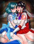 1boy 2_girls 2girls ami_mizuno ass bishoujo_senshi_sailor_moon black_hair blue_boots blue_hair blue_skirt blush boots breasts censored choker clothed_female cum double_paizuri elbow_gloves female gabri-l gabril gabril_(artist) gloves hair hand_on_head hino_rei inner_senshi knee_boots leotard long_hair magical_girl mizuno_ami multiple_girls multiple_paizuri paizuri paizuri_over_clothes panties pantyshot penis red_skirt rei_hino sailor_mars sailor_mercury sailor_moon sailor_senshi saliva saliva_trail short_hair skirt teamwork tiara underwear white_gloves white_panties yuri