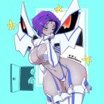  1girl 2boys absurd_res beast_boy big_breasts breasts clothed_female comic_book_character cosplay cyborg dc_comics female_focus high_res highleg_panties junketsu kill_la_kill lunaexhabbitix male/female midriff panties purple_eyes purple_hair raven_(dc) short_hair stockings superheroine tagme teen teen_titans wide_hips 