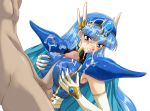  big_breasts blue_eyes blue_hair blush breasts censored clenched_teeth cum cum_dump cum_on_clothes cum_on_hair elbow_gloves facial gloves large_breasts long_hair magic_knight_rayearth paizuri paizuri_over_clothes penis ryuuzaki_umi solo_focus tears teeth 