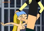 atnog bandanna blonde_hair blue_eyes cartoon_network duncan_(tdi) fellatio forced_oral hourglass_figure huge_breasts kerchief light-skinned_female lindsay_(tdi) long_blonde_hair long_hair striped_hair thick_ass thick_legs thick_thighs total_drama_island two_tone_hair wasp_waist