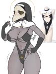  1girl alternate_costume big_breasts breasts cosplay leotard lingerie plaguemom_margaret revealing_clothes vetis 