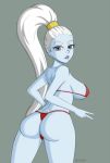 1girl blue_skin dragon_ball_super hcitrus looking_back red_bikini tagme vados