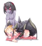 2girls all_fours arachne bad_id black_hair blonde_hair blush bob_cut bottomless breasts clothed_female_nude_female cum cum_in_pussy cum_inside disgaea drider elf extra_eyes eyebrows female female_only frfr futa_on_female futadom futanari implied_futanari insect magic_knight_(disgaea) monster_girl multiple_eyes multiple_girls navel nipples nippon_ichi nude open_mouth pointy_ears purple_eyes purple_skin red_eyes restrained scared sex short_hair simple_background spider_girl sweat topless white_background yuri