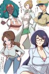  aloe_(pokemon) araragi_(pokemon) breasts cleavage dark_skin erect_nipples gym_leader high_res highres junsaa_(pokemon) large_breasts makomo_(pokemon) mother_(pokemon) mother_bw_(pokemon) pokemom pokemon pokemon_(game) pokemon_black_and_white pokemon_bw sanchuu translation_request 