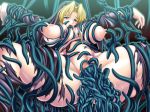 anal blonde_hair blue_eyes blush breast_squeeze breasts censored female green_eyes huge_breasts large_insertion multiple_insertions nipple_penetration nipples nun object_insertion open_mouth pichipichi_garou_r rape stomach_bulge tears tentacle tentacle_rape torn_clothes urethra urethral urethral_insertion vaginal