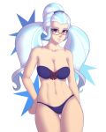 1girl bespectacled bow_bra bra equestria_girls female female_human female_only friendship_is_magic glasses humanized long_hair looking_at_viewer mostly_nude my_little_pony panties souladdicted standing sugarcoat