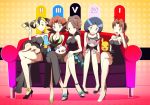 5girls ayako_(pokemon) black_hair brown_hair clothed cyndaquil delia_ketchum dress female female_human glameow hanako_(pokemon) high_heels human looking_at_viewer milf mitsuko_(pokemon) mother_(pokemon) mother_bw_(pokemon) mudkip oshawott pikachu pokemom pokemon pokemon_(game) sitting