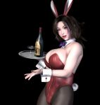 3d black_background brown_eyes bunny_ears dark_hair gigantic_breasts lips mifuyu umemaro umemaro_3d