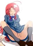  ahoge anus artist_request ayano_kannagi bandage blush bottomless bow bowtie closed_eyes hair kannagi_ayano kaze_no_stigma loafers long_hair no_panties open_mouth pussy red_hair school_uniform shoes skirt socks uncensored uniform upskirt 