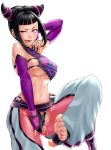 artist_request baggy_pants bare_shoulders belt black_hair breasts capcom drill_hair elbow_gloves feet fingerless_gloves gloves grin halter_top halterneck hand_in_panties horny juri_han large_breasts licking_lips masturbation midriff nail_polish navel nipple_slip nipples panties pants purple purple_eyes purple_nails pussy_juice red_eyes saliva short_hair sideboob smile solo street_fighter street_fighter_iv super_street_fighter_iv toeless_socks toenail_polish toes tongue tongue_out touzai transparent_background twin_drills underboob underwear