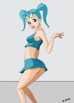 ass blue_eyes blue_hair breasts jenny_wakeman my_life_as_a_teenage_robot twin_tails zenu_(artist)