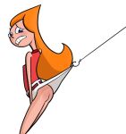  1girl 1girl 2020 ass ass blue_eyes candace_flynn disney disney_channel eyelashes female_only fishing_rod light-skinned_female orange_hair phineas_and_ferb spacechoochoo white_background 