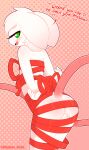  1boy anthro ass balls blush bondage furry looking_at_viewer male mouse nude open_mouth reggie_(whygena) ribbon ribbon_bondage tongue whygena 