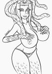 big_breasts bracelet breasts canastus deity female goddess hair jewelry kid_icarus long_hair long_nails looking_at_viewer medusa nintendo nipples panties reptile scales scalie smile snake thighs underwear video_games wide_hips