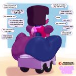  1girl 1girl 2d 2d_(artwork) 2d_artwork amethyst_(steven_universe) artist_name artist_request artist_signature ass breasts cartoon_network cuddlecore garnet_(steven_universe) hair offscreen_character patreon rear_view riding sitting steven_universe tagme thick thick_ass thick_legs thick_thighs 