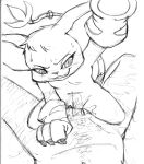  furry gatomon gloves monochrome monster naughty_face rough sex tailmon vaginal 