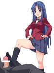  1girl ami_kawashima censored date_(senpen) feet femdom footjob footwear kawashima_ami long_hair panties pantyshot pantyshot_(standing) penis school_uniform socks solo_focus standing toradora! underwear 