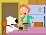 blouse breasts brian_griffin family_guy gp375 lois_griffin nipples no_bra